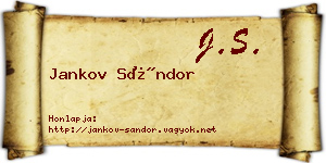 Jankov Sándor névjegykártya